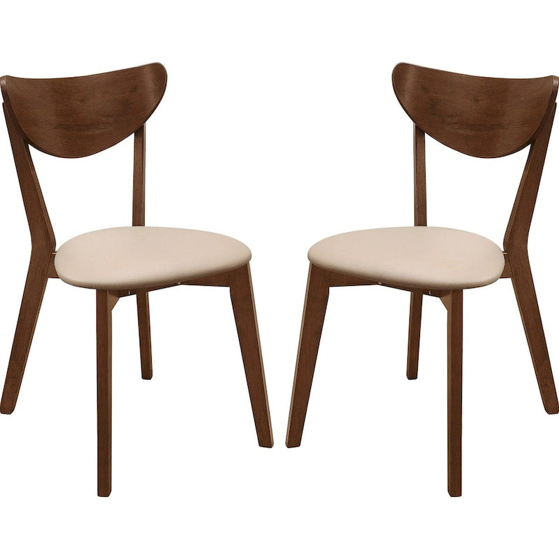 Chaises de salle à manger couleur châtaigne au design rétro du milieu du siècle