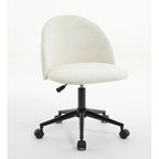 Chaise de bureau Boucle, Chaise d'ordinateur pivotante réglable à dossier moyen avec pieds noirs, Chaise de bureau rembourrée avec roulettes