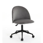 Chaise de bureau Boucle, Chaise d'ordinateur pivotante réglable à dossier moyen avec pieds noirs, Chaise de bureau rembourrée avec roulettes